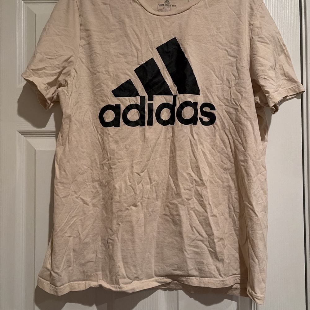 Adidas Amplifier Tee in Cream with Black Accents
